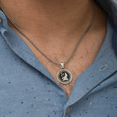Silver Three Crescent Wolf Necklace
